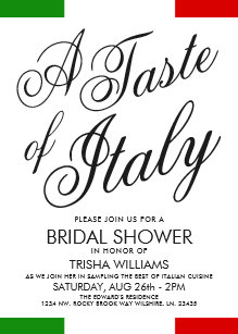 Italian Dinner Bridal Shower Invitations Zazzle Italian Themed Dinner Bridal Shower Invite