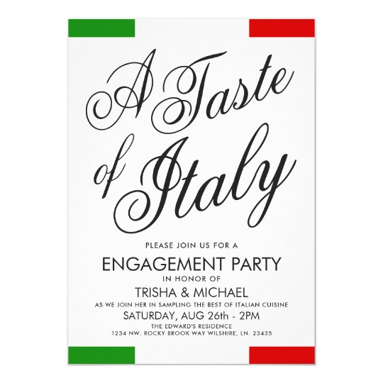 italian themed dinner engagement party invite zazzle com