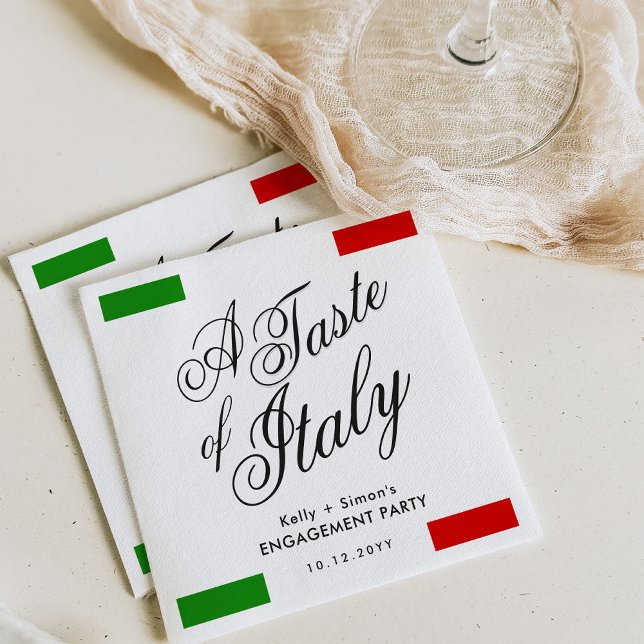 Italian Themed Dinner | Engagement Party Napkins (Creator Uploaded)