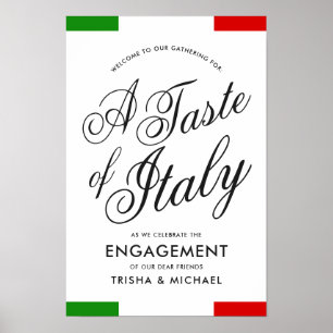 Italian Themed Dinner   Engagement Party Poster