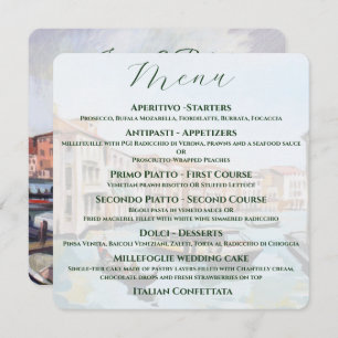 Italian Themed - Venetian Wedding Menu