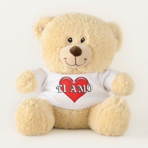 Italian Ti Amo I Love You Red Heart Teddy Bear