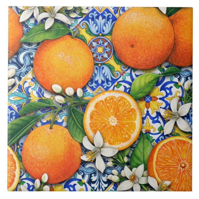 Italian Tile Citrus Pattern Mediterranean (Front)