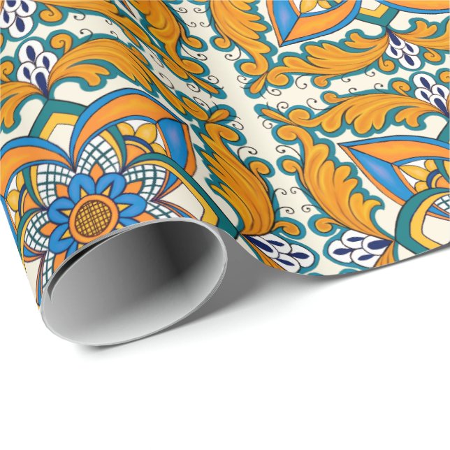 Italian tile design wrapping paper (Roll Corner)
