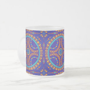 italian Tile Frosted Glass Coffee Mug