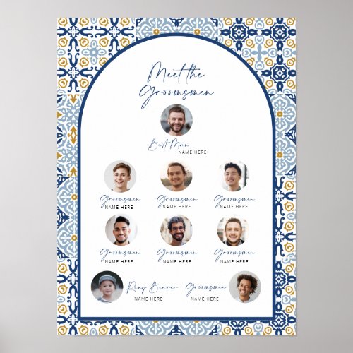 Italian Tile Groomsmen Introduction Poster