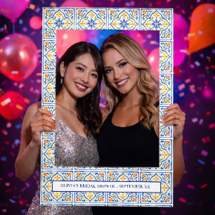 Italian Tile Mediterranean Bridal Shower Selfie Frame
