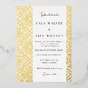 Italian Tile Pattern (Retro-Dotted) Foil Invitation