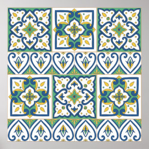 Italian Tile Pattern – Sicilian ceramic Poster