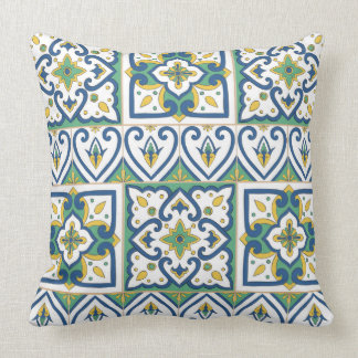 Italian Tile Pattern – Sicilian ceramic Throw Pillow