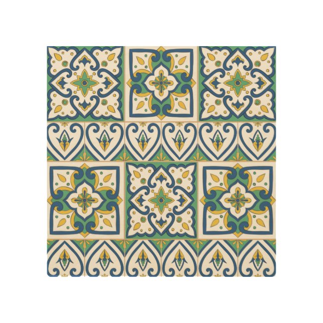 Italian Tile Pattern – Sicilian ceramic Wood Wall Art (Front)