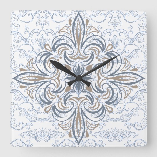 Italian Tile Wall Clock, Square Wall Clock (Front)