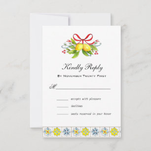 Italian tile with Lemons RSVP Card