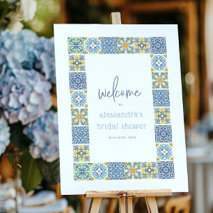 Italian Tiles   Bridal Shower Welcome Sign