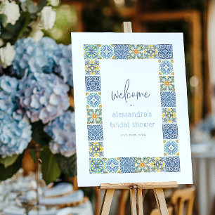 Italian Tiles   Bridal Shower Welcome Sign