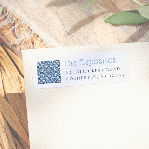 Italian Tiles   Custom Name & Address Label