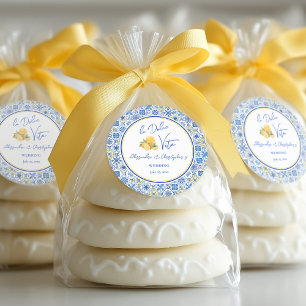 Italian Tiles La Dolce Vita Destination Wedding Classic Round Sticker