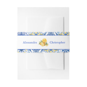 Italian Tiles La Dolce Vita Destination Wedding Invitation Belly Band