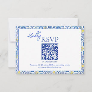 Italian Tiles La Dolce Vita Destination Wedding RSVP Card