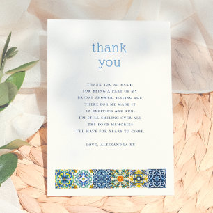 Italian Tiles   Lemon Bridal Shower Thank You Card