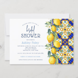 Italian Tiles Lemon Theme Summer Bridal Shower I Invitation
