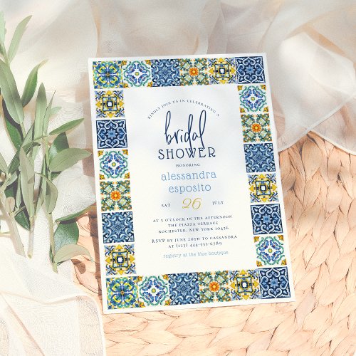 Italian Tiles | Lemon Theme Summer Bridal Shower Invitation