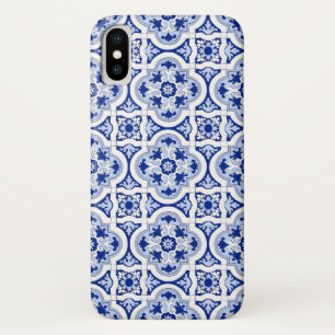 Italian tiles,majolica,blue and white pattern iPhone x case