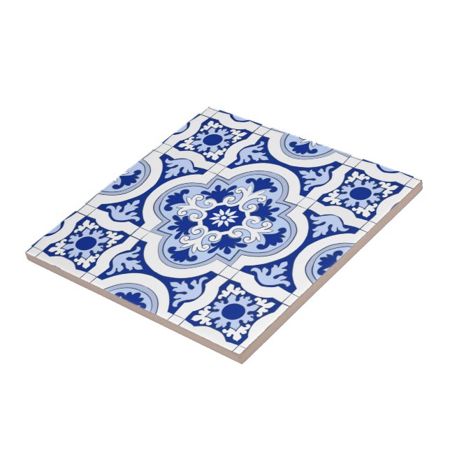 Italian tiles,majolica,blue and white pattern   ce ceramic tile (Side)