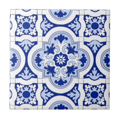 Italian Majolica Blue & White Tile