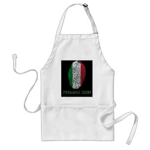 Italian touch fingerprint flag adult apron