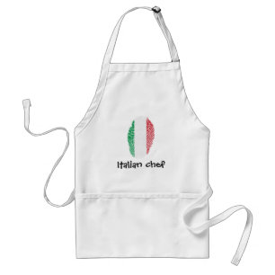 Italian touch fingerprint flag adult apron