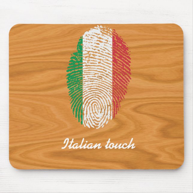 Italian touch fingerprint flag mouse pad (Front)