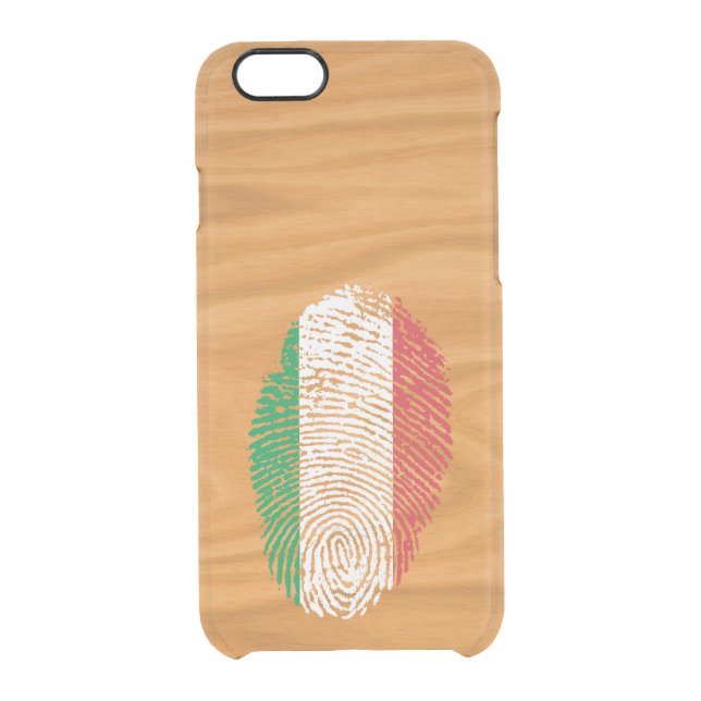 Italian touch fingerprint flag uncommon iPhone case (Back)