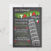 Italian Tower of Pisa Rehearsal Dinner Birthday Invitation (Front)