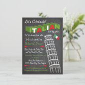 Italian Tower of Pisa Rehearsal Dinner Birthday Invitation (Standing Front)