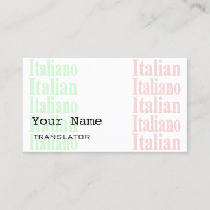 Italian Translator or Interpreter Business Cards