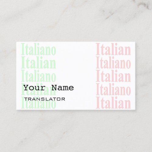 Italian Translator or Interpreter Business Cards