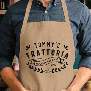 Italian Trattoria Personalized Restaurant Logo Adult Apron