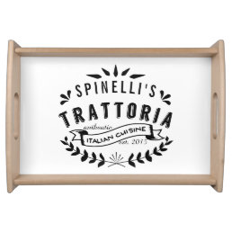 Italian Trattoria Personalized Restaurant Logo Serving Tray