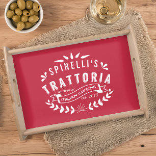 Italian Trattoria Personalized Vintage Restaurant Serving Tray