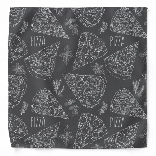 Italian Trattoria Pizza Slices Pattern Chef Bandana
