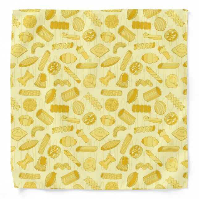 Italian Trattoria Restaurant Chef Pasta Pattern Bandana (Front)