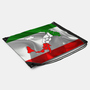 Italian Tricolor boot Drawstring Bag