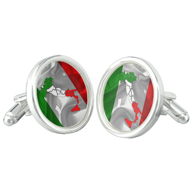 Italian Tricolor Cufflinks (Angled)