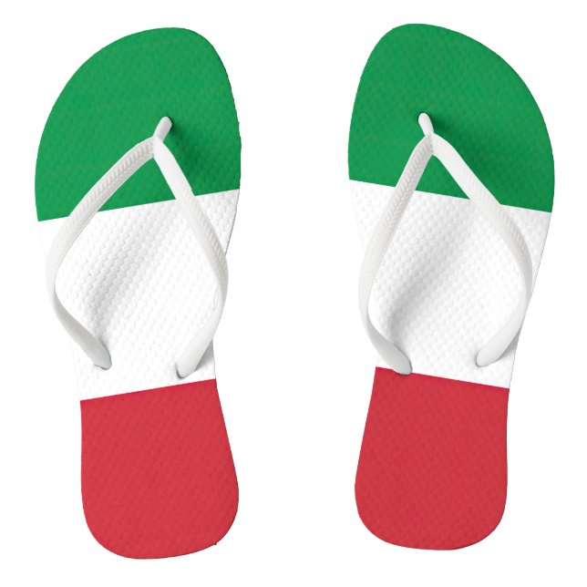 Italian Tricolor Flag Flip Flops (Footbed)