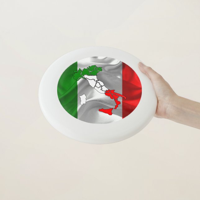 Italian Tricolor Wham-O Frisbee (In Hand)