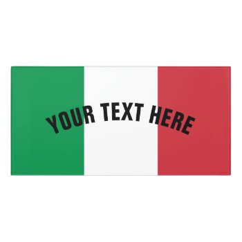 Italian Tricolore Flag Of Italy Custom Door Sign by iprint at Zazzle