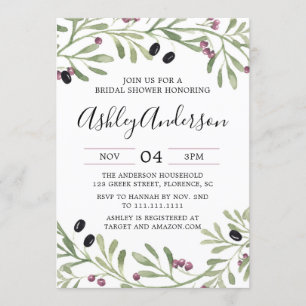 Italian Tuscan Bridal Shower Invitation