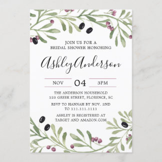 Italian Tuscan Bridal Shower Invitation
