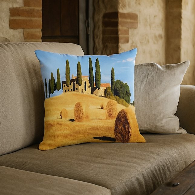 Italian Tuscan Country Summer Season Throw Pillow (Creator Uploaded)